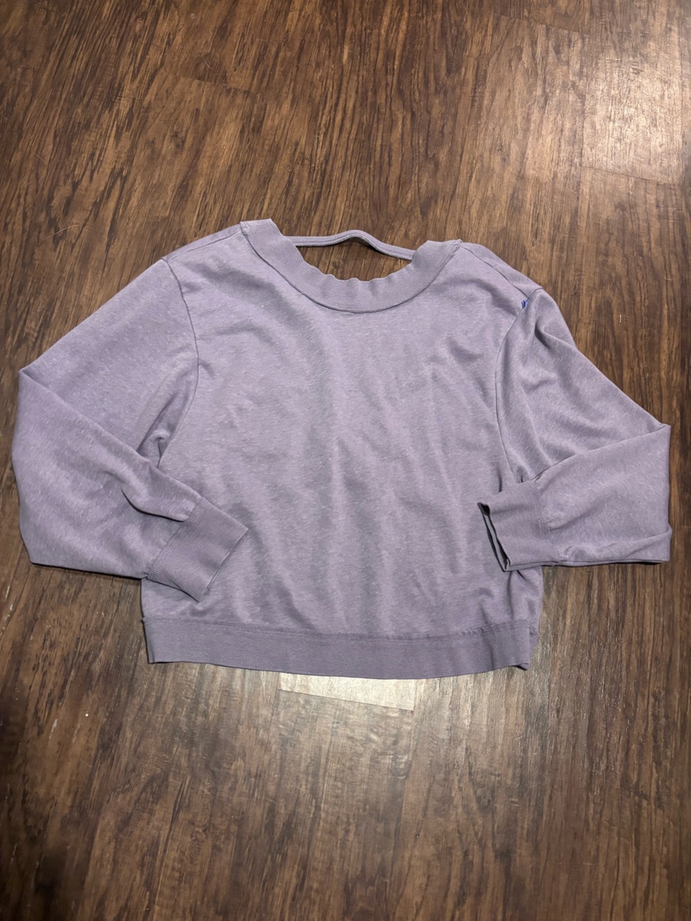 Pilcro Lavender Cropped Crewneck Sweatshirt